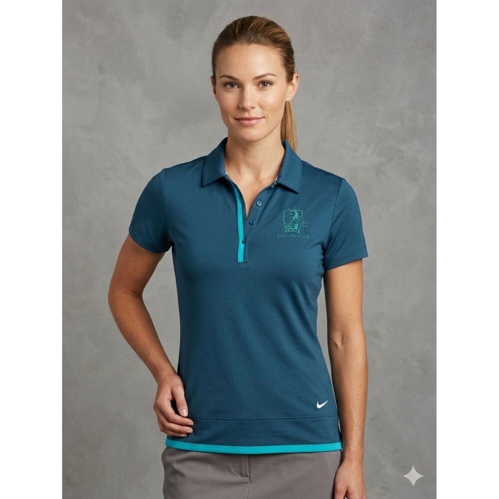 Nike Golf Dri-Fit Aberdeen Country Club Polo Teal Women's Small
